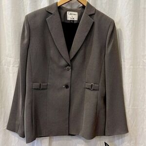 Le Suit Blazer Womens 10 Petite Tweed Button Up Jacket Career Office Notch Lapel